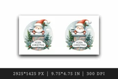 Watercolor cute Santa Claus stuck in chimney Merry Christmas quote print 20 oz tumbler skinny mug wrap clipart t-shirt sublimation printable design