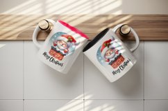Watercolor cute Santa Claus stuck in chimney Merry Christmas quote print 20 oz tumbler skinny mug wrap clipart t-shirt sublimation printable design
