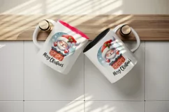 Watercolor cute Santa Claus stuck in chimney Merry Christmas quote print 20 oz tumbler skinny mug wrap clipart t-shirt sublimation printable design