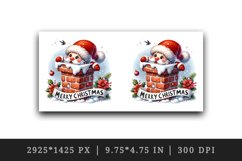 Watercolor cute Santa Claus stuck in chimney Merry Christmas quote print 20 oz tumbler skinny mug wrap clipart t-shirt sublimation printable design