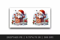 Watercolor cute Santa Claus stuck in chimney Merry Christmas quote print 20 oz tumbler skinny mug wrap clipart t-shirt sublimation printable design