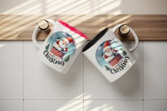 Watercolor cute Santa Claus stuck in chimney Merry Christmas quote print 20 oz tumbler skinny mug wrap clipart t-shirt sublimation printable design