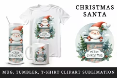 Watercolor cute Santa Claus stuck in chimney Merry Christmas quote print 20 oz tumbler skinny mug wrap clipart t-shirt sublimation printable design