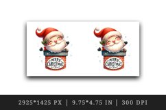 Watercolor cute Santa Claus stuck in chimney Merry Christmas quote print 20 oz tumbler skinny mug wrap clipart t-shirt sublimation printable design