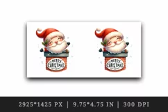 Watercolor cute Santa Claus stuck in chimney Merry Christmas quote print 20 oz tumbler skinny mug wrap clipart t-shirt sublimation printable design