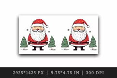 Watercolor cute Santa Claus winter Christmas tree hat New Year 20 oz tumbler skinny mug wrap clipart t-shirt sublimation printable design