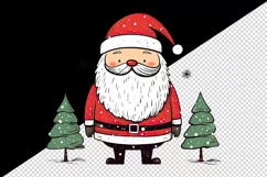 Watercolor cute Santa Claus winter Christmas tree hat New Year 20 oz tumbler skinny mug wrap clipart t-shirt sublimation printable design