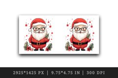 Watercolor cute Santa Claus winter gift box Christmas hat New Year 20 oz tumbler skinny mug wrap clipart t-shirt sublimation printable design