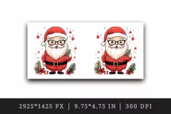 Watercolor cute Santa Claus winter gift box Christmas hat New Year 20 oz tumbler skinny mug wrap clipart t-shirt sublimation printable design