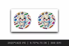 Watercolor cute smiling mummy character sparkles candy circular Halloween print tumbler skinny mug wrap clipart t-shirt sublimation printable design