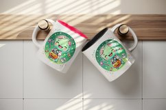 Watercolor cute smiling zombie holding trick or treat bag Halloween print 20 oz tumbler skinny mug wrap clipart t-shirt sublimation printable design