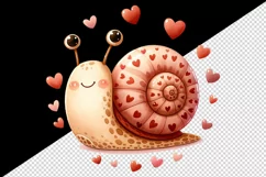 Watercolor cute snail heart pattern shell Love Valentine Day print 20 oz tumbler skinny mug wrap clipart t-shirt sublimation printable design