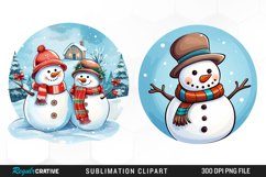 Watercolor Cute Snowman Graphics Clipart Product Image 1