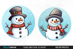 Watercolor Cute Snowman Graphics Clipart Product Image 1