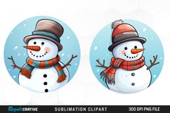 Watercolor Cute Snowman Graphics Clipart Product Image 1