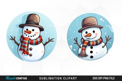 Watercolor Cute Snowman Graphics Clipart Product Image 1