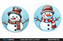 Watercolor Cute Snowman Graphics Clipart Product Image 1