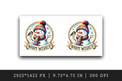 Watercolor cute snowman bird Warm Wishes quote Christmas New Year winter print tumbler skinny mug wrap clipart t-shirt sublimation printable design