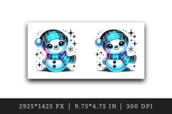Watercolor cute snowman blue scarf hat smile Christmas New Year winter print 20oz tumbler skinny mug wrap clipart t-shirt sublimation printable design