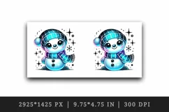 Watercolor cute snowman blue scarf hat smile Christmas New Year winter print 20oz tumbler skinny mug wrap clipart t-shirt sublimation printable design