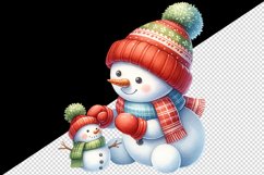 Watercolor cute snowman building mini bright scarf hat Christmas print 20 oz tumbler skinny mug wrap clipart t-shirt sublimation printable design