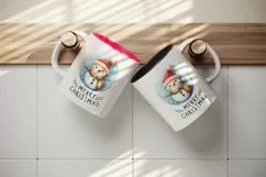 Watercolor cute snowman carrot scarf snowflake Merry Christmas quote print 20 oz tumbler skinny mug wrap clipart t-shirt sublimation printable design