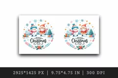 Watercolor cute snowman girl snowflakes round Merry Christmas quote print 20 oz tumbler skinny mug wrap clipart t-shirt sublimation printable design