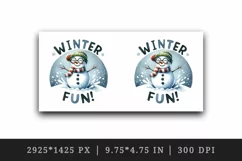 Watercolor cute snowman glasses scarf hat Winter Fun Christmas quote print 20 oz tumbler skinny mug wrap clipart t-shirt sublimation printable design