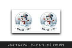 Watercolor cute snowman glasses scarf hat Winter Fun Christmas quote print 20 oz tumbler skinny mug wrap clipart t-shirt sublimation printable design