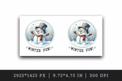 Watercolor cute snowman glasses scarf hat Winter Fun Christmas quote print 20 oz tumbler skinny mug wrap clipart t-shirt sublimation printable design