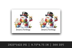 Watercolor cute snowman hat gift Season Greeting Christmas quote print 20 oz tumbler skinny mug wrap clipart t-shirt sublimation printable design