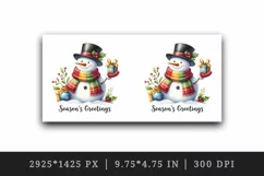 Watercolor cute snowman hat gift Season Greeting Christmas quote print 20 oz tumbler skinny mug wrap clipart t-shirt sublimation printable design
