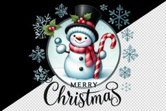 Watercolor cute snowman hat Merry Christmas quote New Year winter print 20 oz tumbler skinny mug wrap clipart t-shirt sublimation printable design