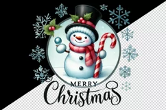 Watercolor cute snowman hat Merry Christmas quote New Year winter print 20 oz tumbler skinny mug wrap clipart t-shirt sublimation printable design