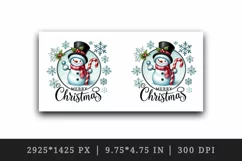 Watercolor cute snowman hat Merry Christmas quote New Year winter print 20 oz tumbler skinny mug wrap clipart t-shirt sublimation printable design