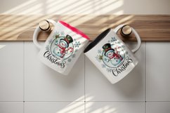 Watercolor cute snowman hat Merry Christmas quote New Year winter print 20 oz tumbler skinny mug wrap clipart t-shirt sublimation printable design