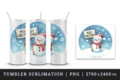 Watercolor cute snowman hat sign Merry Christmas quote New Year winter print tumbler skinny mug wrap clipart t-shirt sublimation printable design png