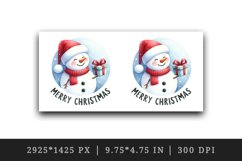 Watercolor cute snowman hat sign Merry Christmas quote New Year winter print tumbler skinny mug wrap clipart t-shirt sublimation printable design png