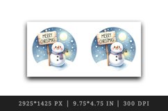 Watercolor cute snowman holding festive sign Merry Christmas quote print 20 oz tumbler skinny mug wrap clipart t-shirt sublimation printable design