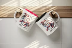 Watercolor cute snowman holding gift Joyful wishes Christmas quote print 20 oz tumbler skinny mug wrap clipart t-shirt sublimation printable design