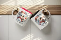 Watercolor cute snowman holding gift Joyful wishes Christmas quote print 20 oz tumbler skinny mug wrap clipart t-shirt sublimation printable design