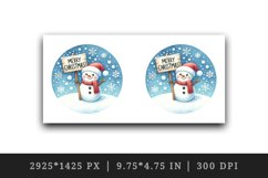 Watercolor cute snowman holding sign snowflakes Merry Christmas quote print 20 oz tumbler skinny mug wrap clipart t-shirt sublimation printable design