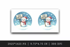 Watercolor cute snowman holding sign snowflakes Merry Christmas quote print 20 oz tumbler skinny mug wrap clipart t-shirt sublimation printable design