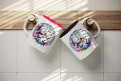 Watercolor cute snowman lights Merry Bright Christmas greeting quote print 20 oz tumbler skinny mug wrap clipart t-shirt sublimation printable design