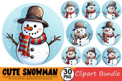 Watercolor Cute Snowman  Clipart Bundle,Christmas Gifts,Snowman Clipart,Christmas Clipart,Snowman Png,Winter Clipart,Snowmen Clip Art,Holiday Clipart