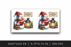Watercolor cute snowman reading storybook Cozy Christmas Tales quote print 20 oz tumbler skinny mug wrap clipart t-shirt sublimation printable design