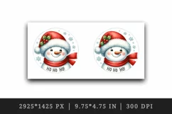 Watercolor cute snowman Santa red hat smile Ho Ho Ho Christmas quote print 20 oz tumbler skinny mug wrap clipart t-shirt sublimation printable design