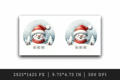 Watercolor cute snowman Santa red hat smile Ho Ho Ho Christmas quote print 20 oz tumbler skinny mug wrap clipart t-shirt sublimation printable design