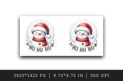Watercolor cute snowman Santa red hat smile Ho Ho Ho Christmas quote print 20 oz tumbler skinny mug wrap clipart t-shirt sublimation printable design