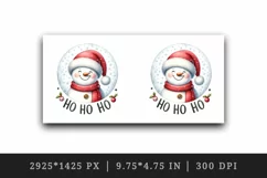 Watercolor cute snowman Santa red hat smile Ho Ho Ho Christmas quote print 20 oz tumbler skinny mug wrap clipart t-shirt sublimation printable design